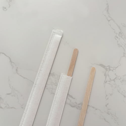 178mm Individually Wrapped Wooden Coffee Stirrers Wholesale Eco-Friendly Birch Wood Stir Sticks