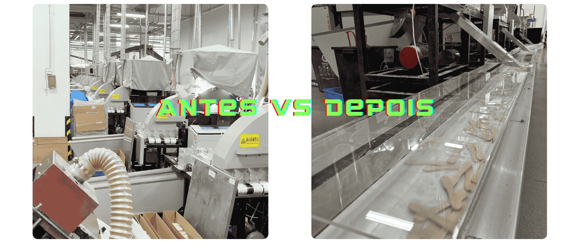 Linha de triagem automatizada para colheres de sorvete de madeira de bétula YADA 94mm com sistema de transporte unificado para melhor higiene.