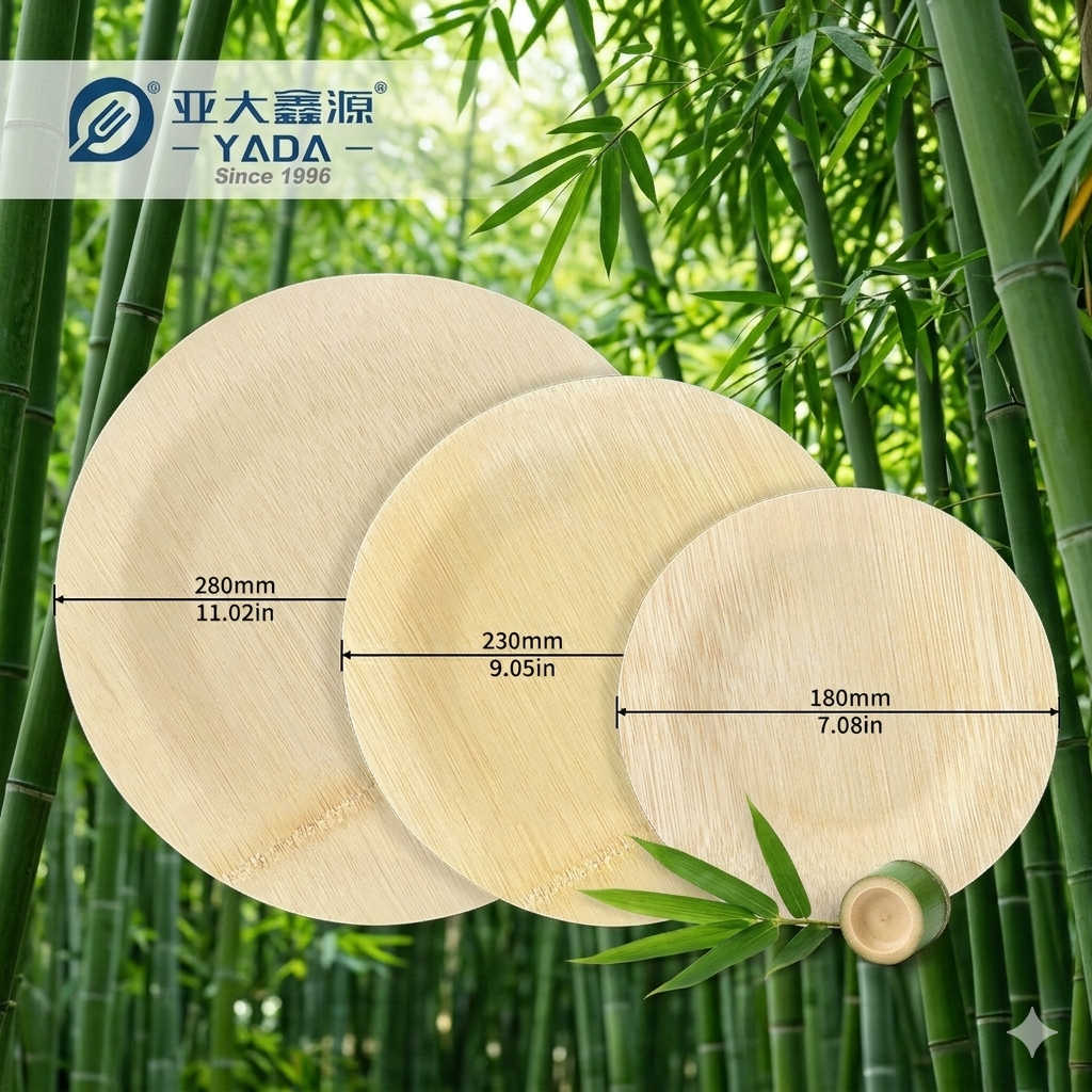 disposable bamboo plates sizes