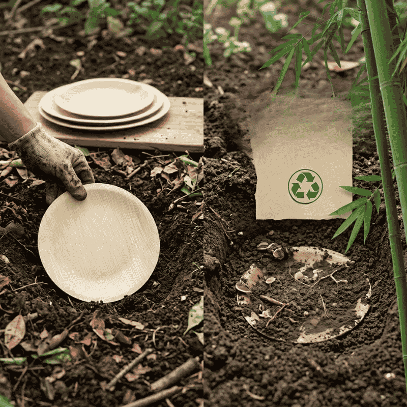 Biodegradable disposable bamboo plates