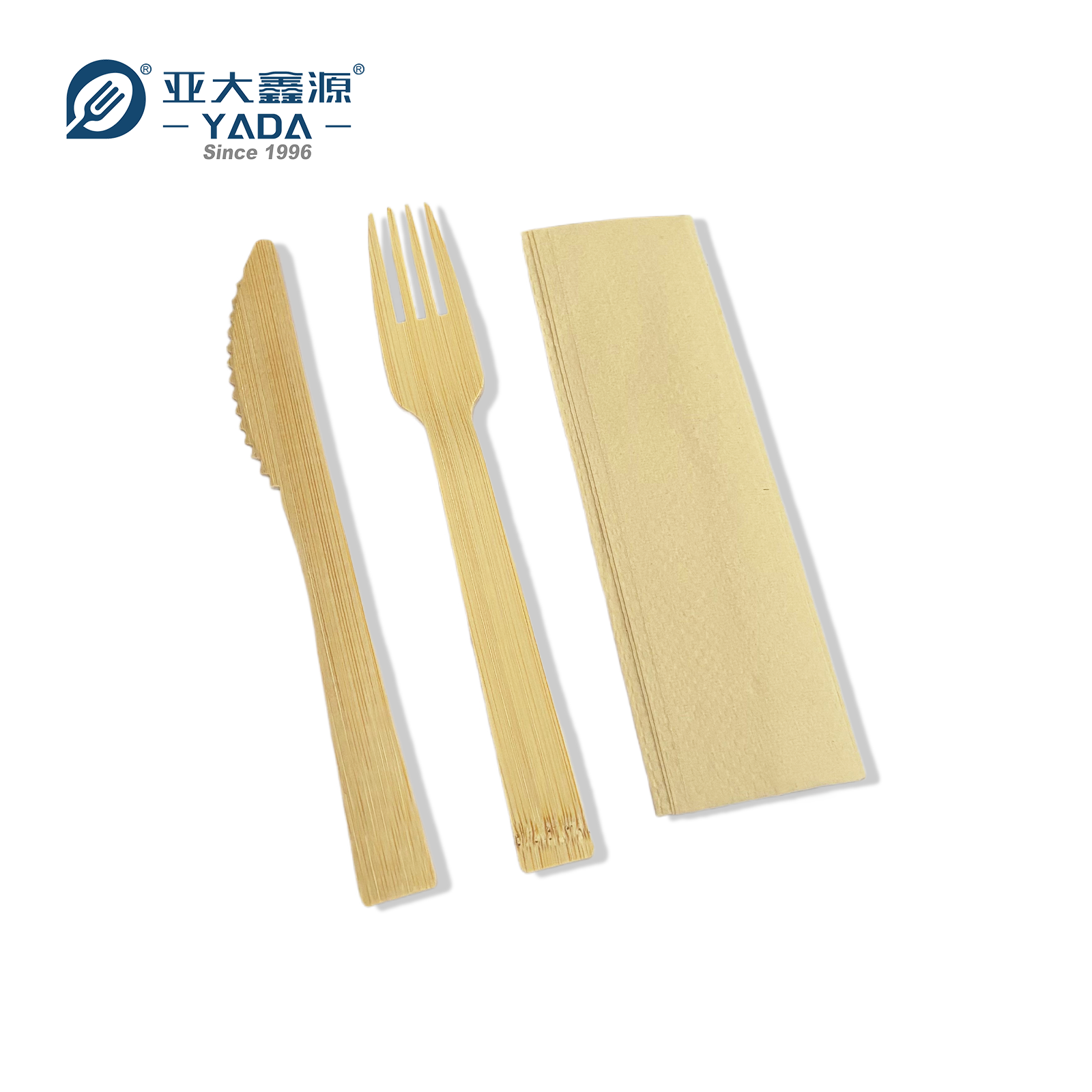 Disposable Bamboo fork knife and napkin