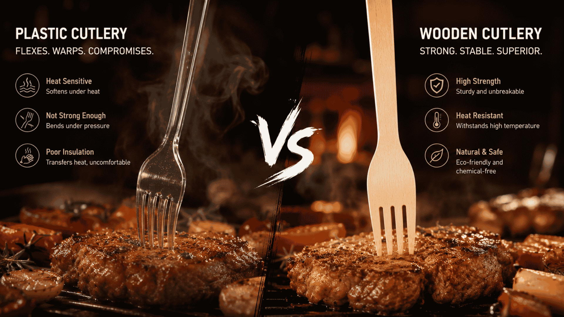 Durable wood cutlery