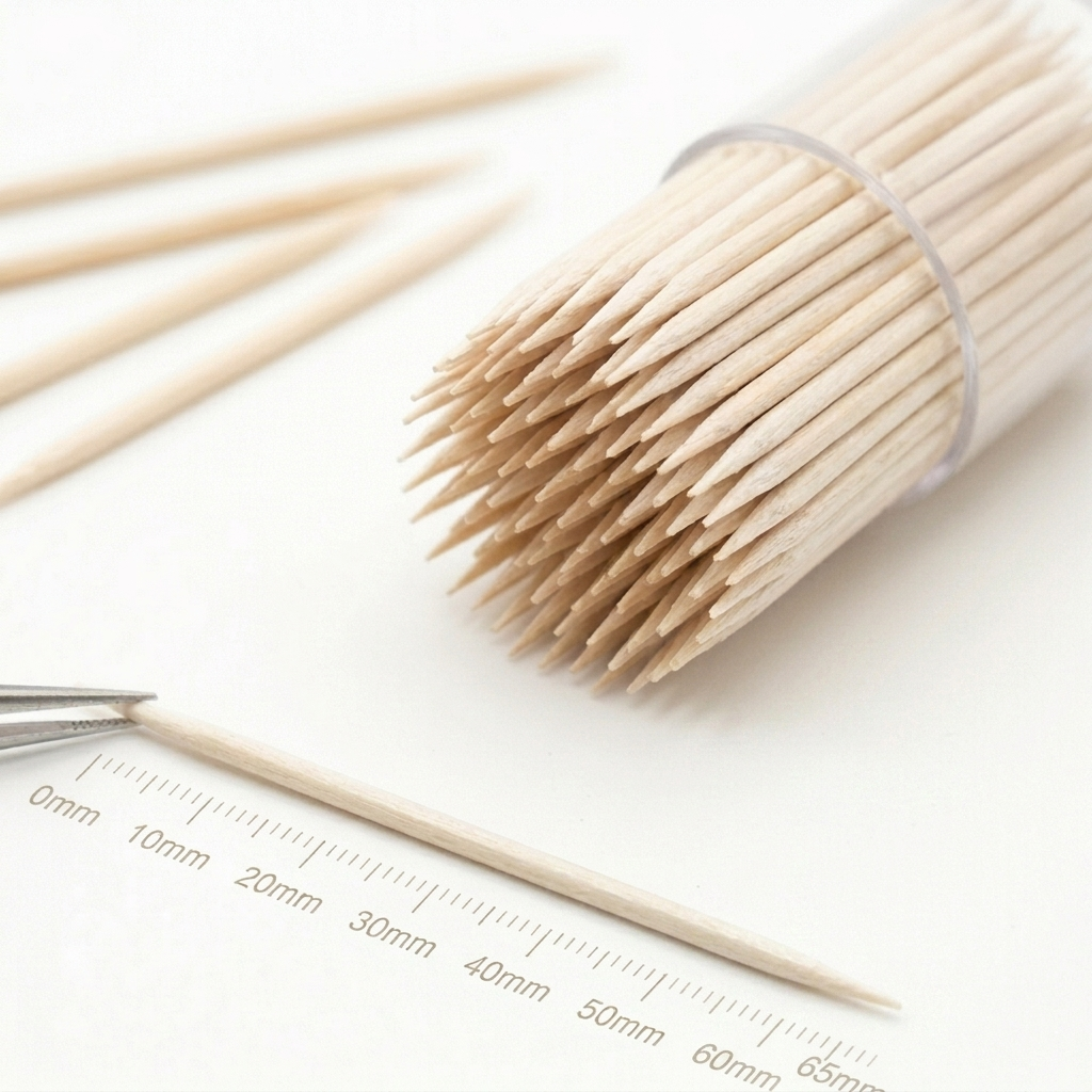 	 round wooden toothpicks made of safe splinter free white birch wood toothpicks material