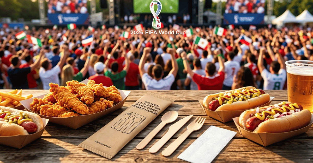 World Cup catering wooden utensils