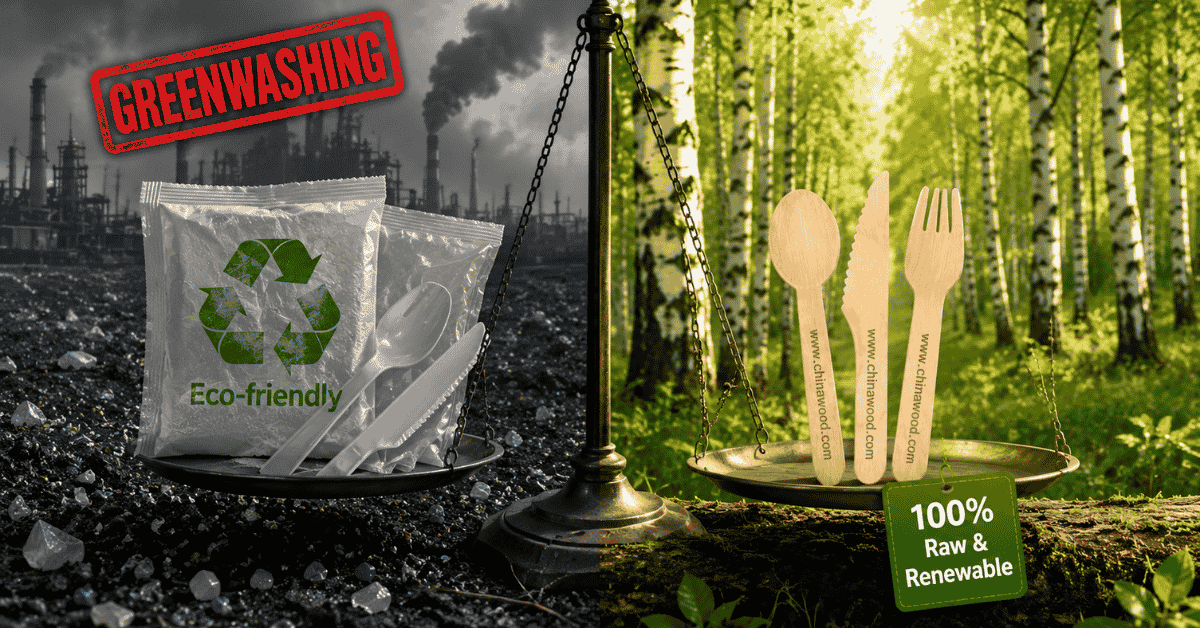 Wood cutlery vs greenwashing