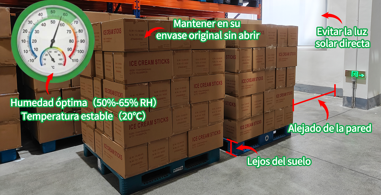 ¿Cómo almacenar palitos de helado de madera al por mayor?
