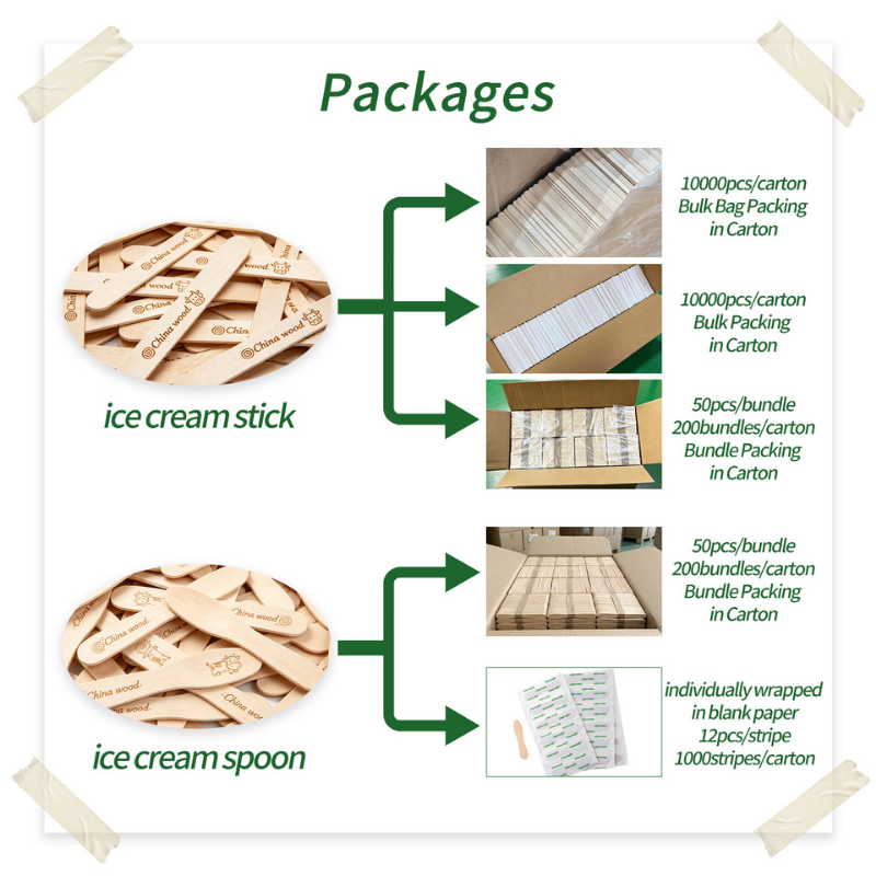 Packaging methods for ice cream sticks