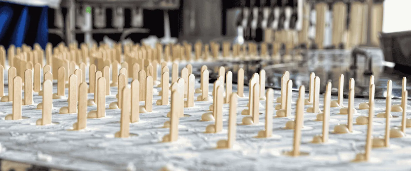 YADA wooden ice cream stick production line at the manufacturer clean workshop