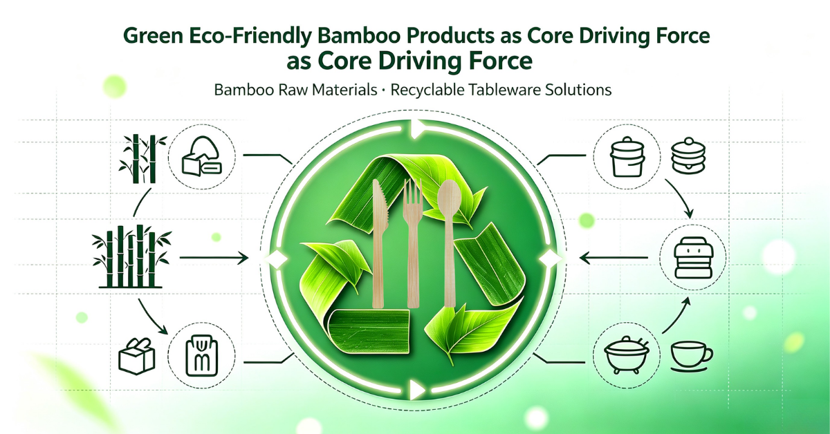 Lush bamboo forest landscape, symbolizing the natural raw material source for sustainable bamboo products