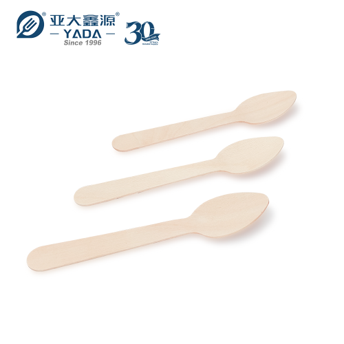 110mm Individually Wrapped Disposable Wooden Spoons Wholesale | Hygienic Birch Wood Cutlery | YADA