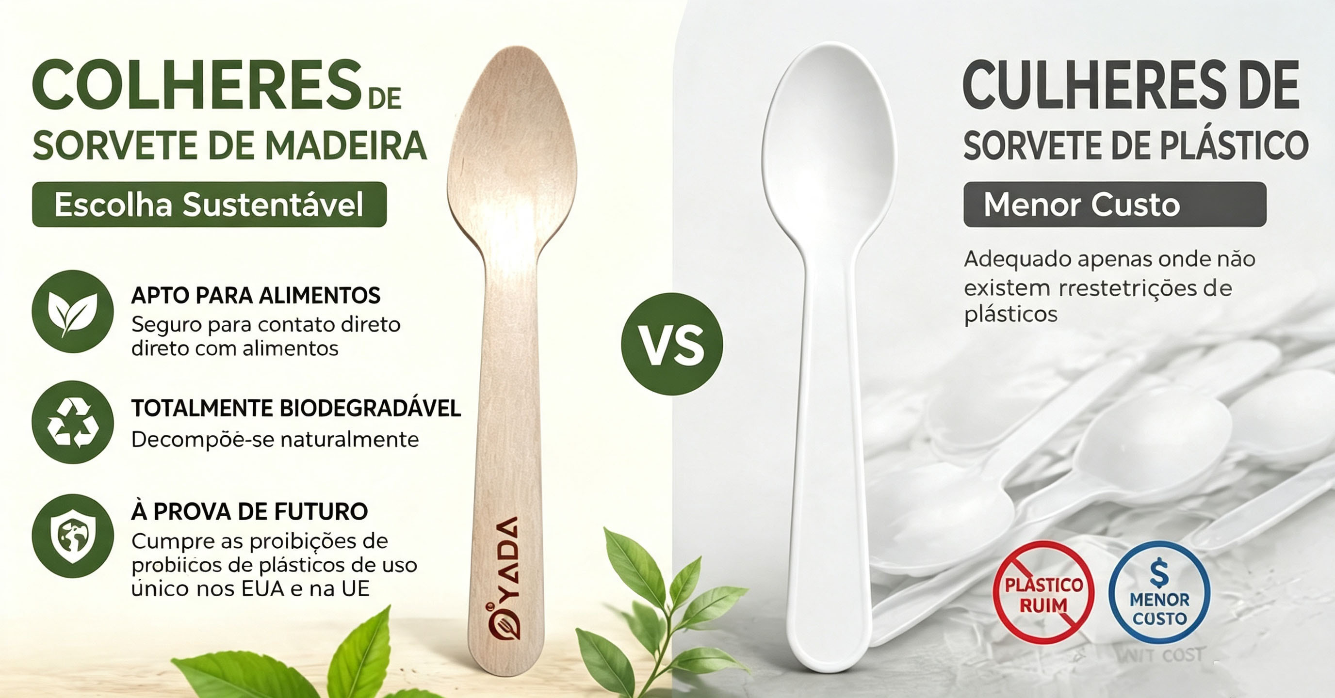 Colheres de sorvete de madeira vs. plástico: qual é a melhor para pedidos no atacado?