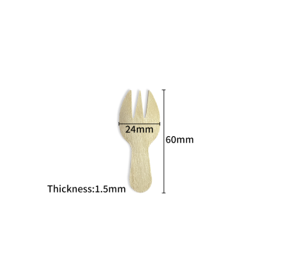 60mm Mini Wooden Sporks Wholesale | Biodegradable Dessert Taster Spork | YADA