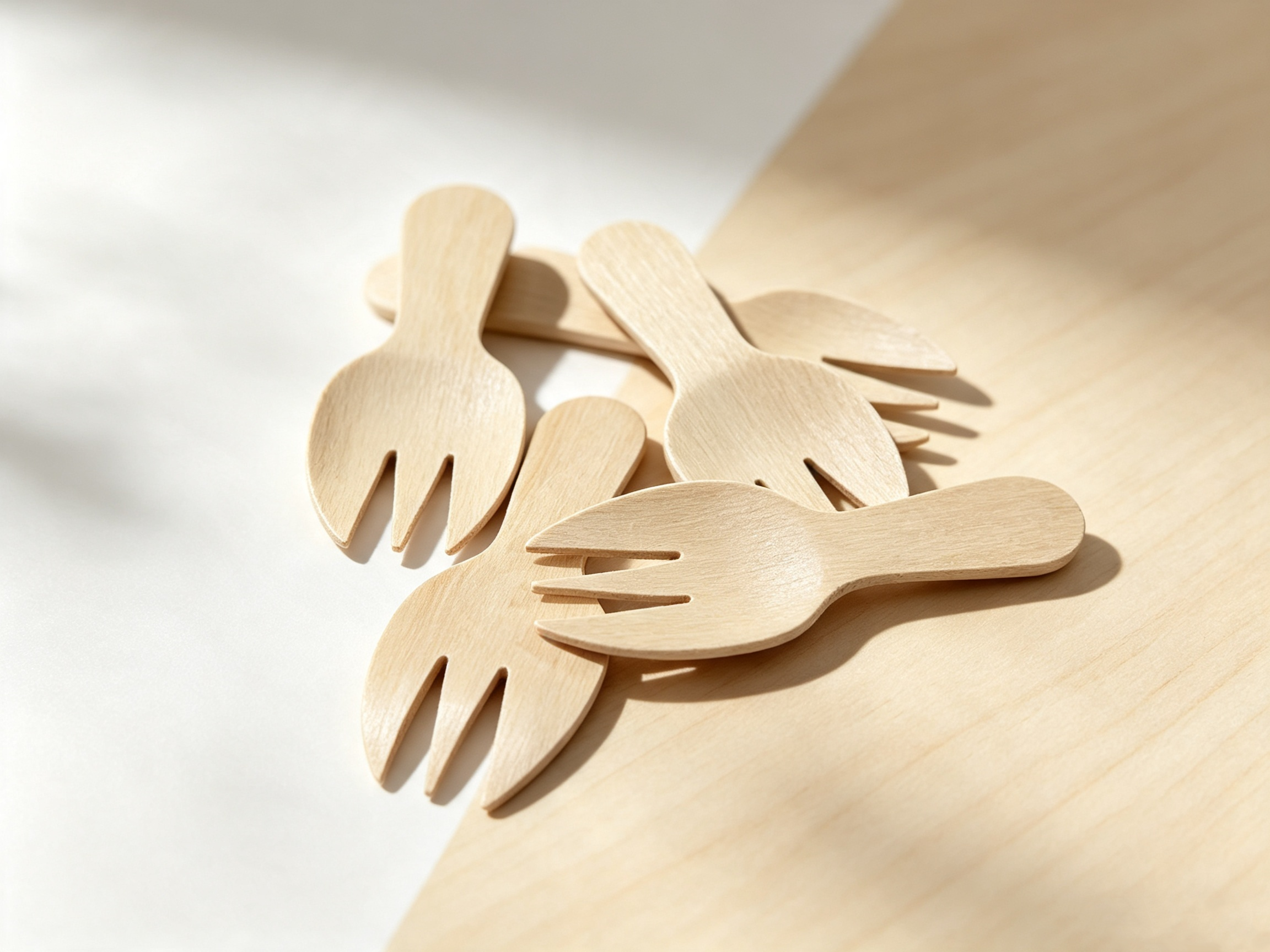 60mm Mini Wooden Spork for Upscale Tasting and Premium Catering