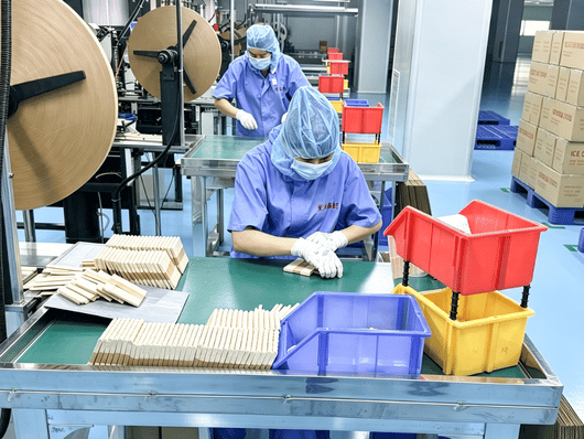 Wood processing in a clean workshop at YADA manufacturing facility
