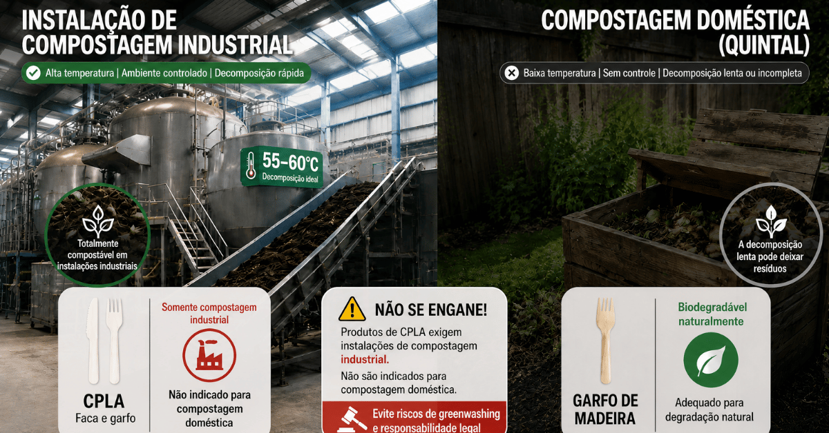 Compras de talheres compostáveis sustentáveis