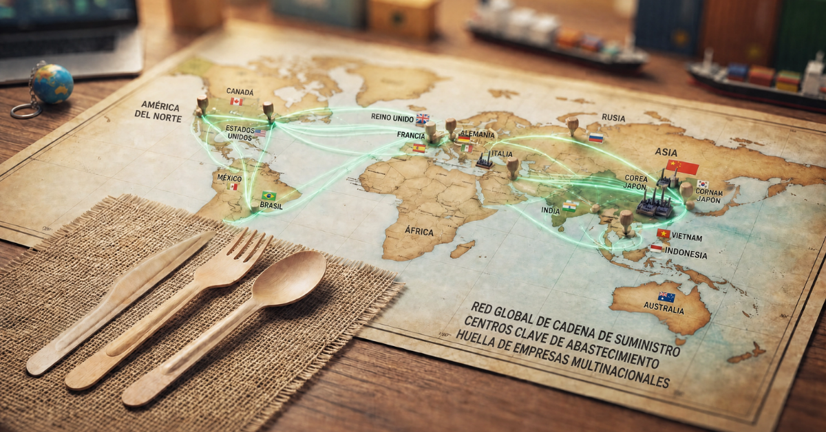 De dónde viene su madera: cubiertos compostables en el mapa mundial