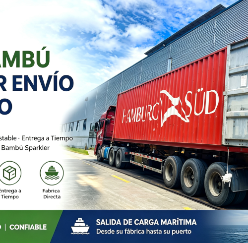 YADA envía varillas de soporte de bambú para fuegos artificiales en contenedor 40HQ al Sudeste Asiático
