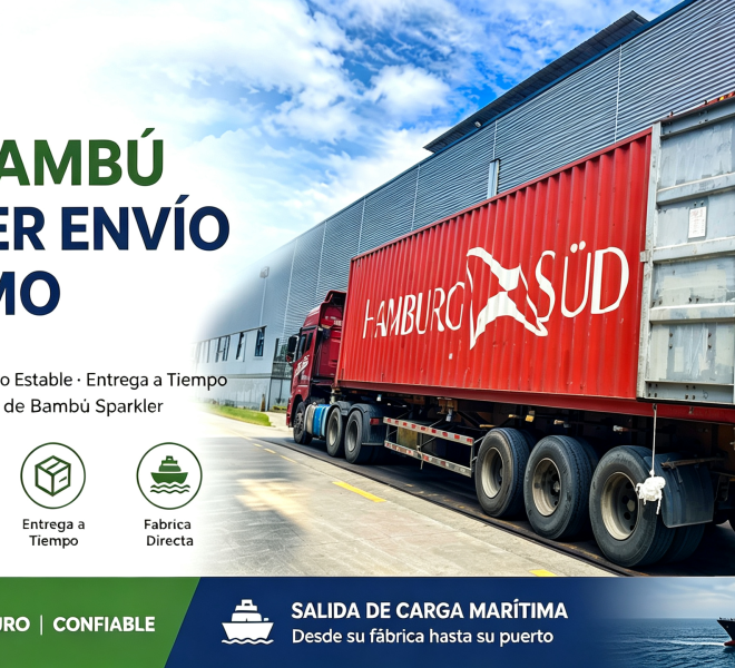 YADA envia varetas de suporte de bambu para fogos de artifício em contêiner 40HQ para o Sudeste Asiático