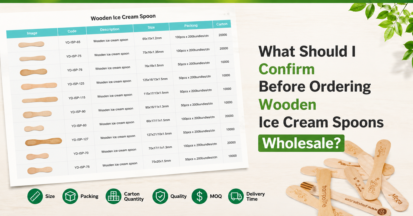 What Should I Confirm Before Ordering Wooden Ice Cream Spoons Wholesale?