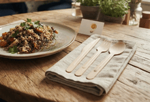 Wooden cutlery for restaurants and takeaway