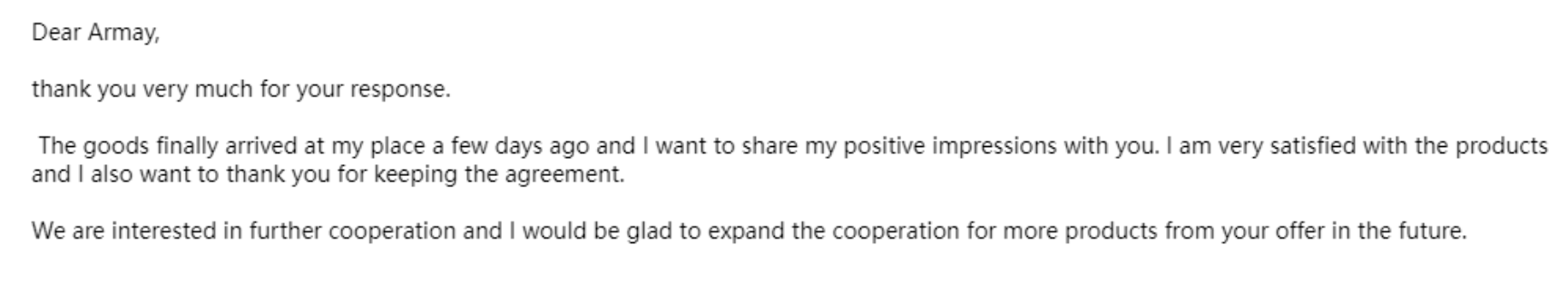 Positive review from the Slovak buyer after receiving the custom round-head coffee stirrers