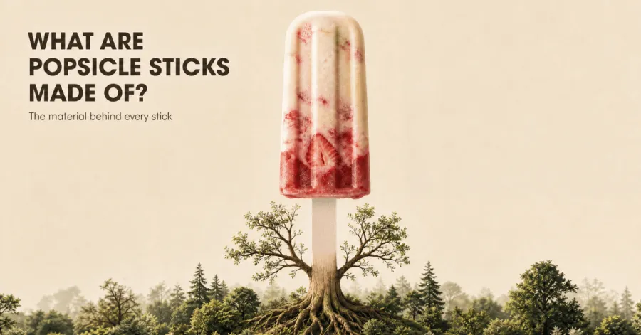 Bulk wooden popsicle sticks and ice cream sticks made from birch, ready for foodservice and retail packaging