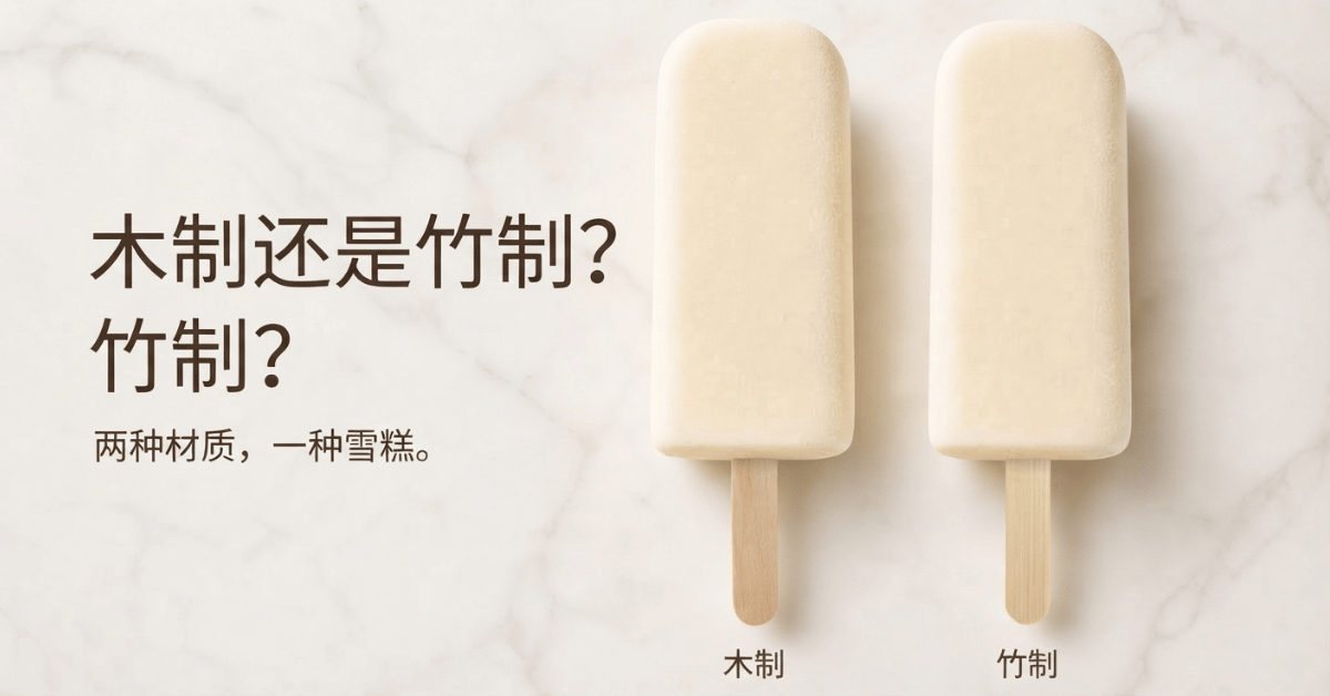 用于冰棒棍与冰淇淋棍的桦木木纹特写，展示笔直纹理与光滑表面