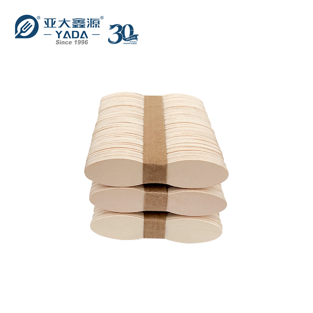 Bundled packing of mini birch wood ice cream spoons, 100 pcs per bundle
