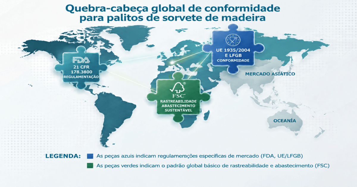 Matéria-prima de bétula e palitos de sorvete de madeira inspecionados antes do processamento