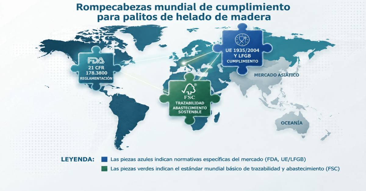 Materia prima de abedul y palitos de helado de madera inspeccionados antes del procesado