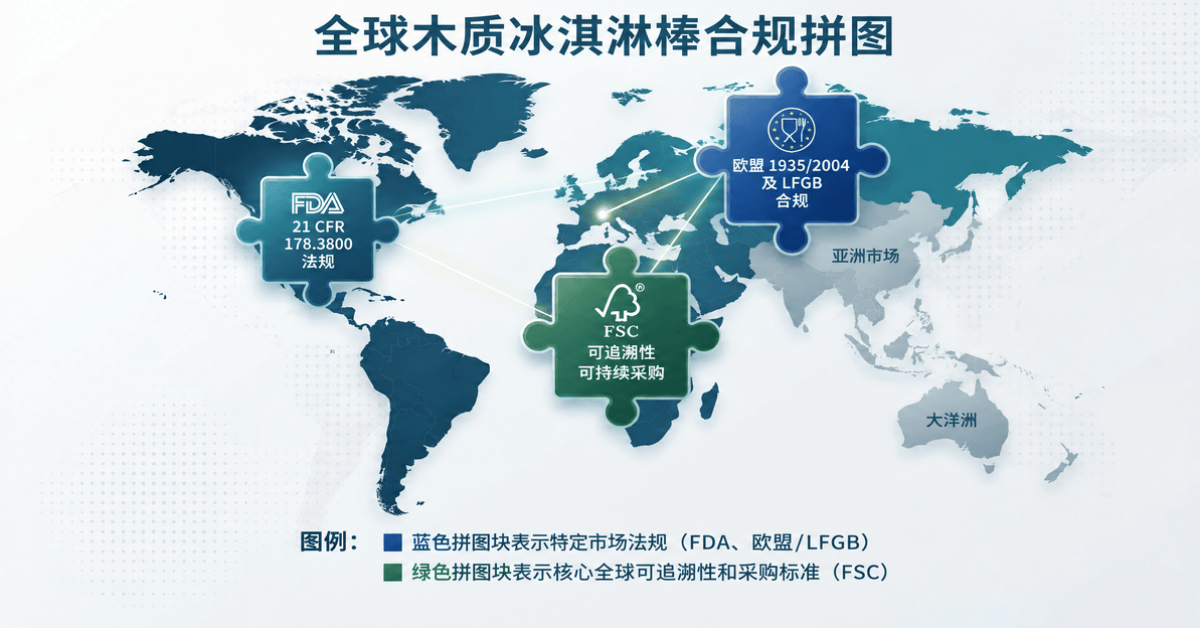 加工之前接受检验的桦木原料与木制雪糕棒