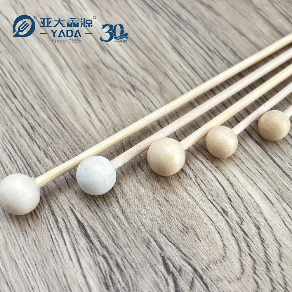 Slender 2 to 3mm birch shaft on wooden candy sticks for hard candy and lollipops