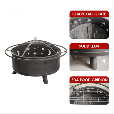 Custom Moon & Star Cutout Portable Fire Baskets - OEM/ODM Solutions for Outdoor Heating | Ideal Wood Charcoal Stove for Garden BBQ, Fire Pit & Camping for Wholesale & Distributor Partners