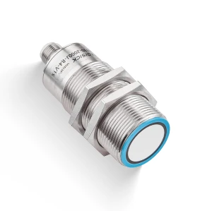 Para sensores ultrassônicos difusos de cabeça grande M30 PBTP da série CONTRINEX UST-M30PO Substituição | Faixa de detecção de 350 mm a 6000 mm
