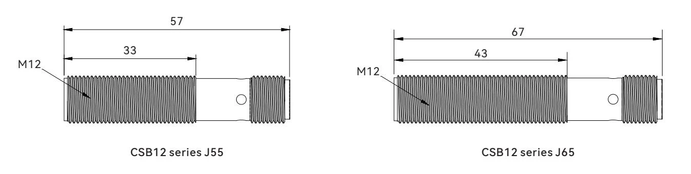 Ultrasonic sensors CSB12 series dimensions