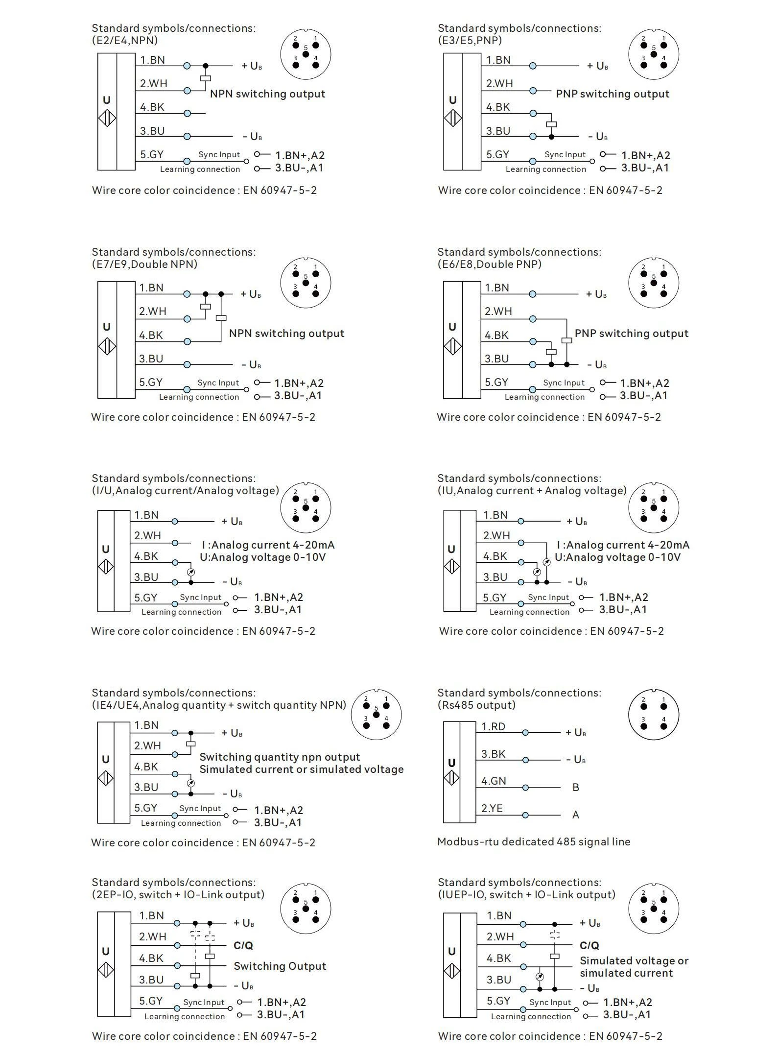 DADISICK Ultrasonic Sensor CSB18 Vertical Series Electrical Connection
