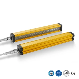 Para sensores Telemecanique Série XUSL Resolução de 14 mm Distância de detecção de 6 m 310 mm a 610 mm Altura de proteção Tipo 4 Cortina de luz com proteção para dedos Substituição