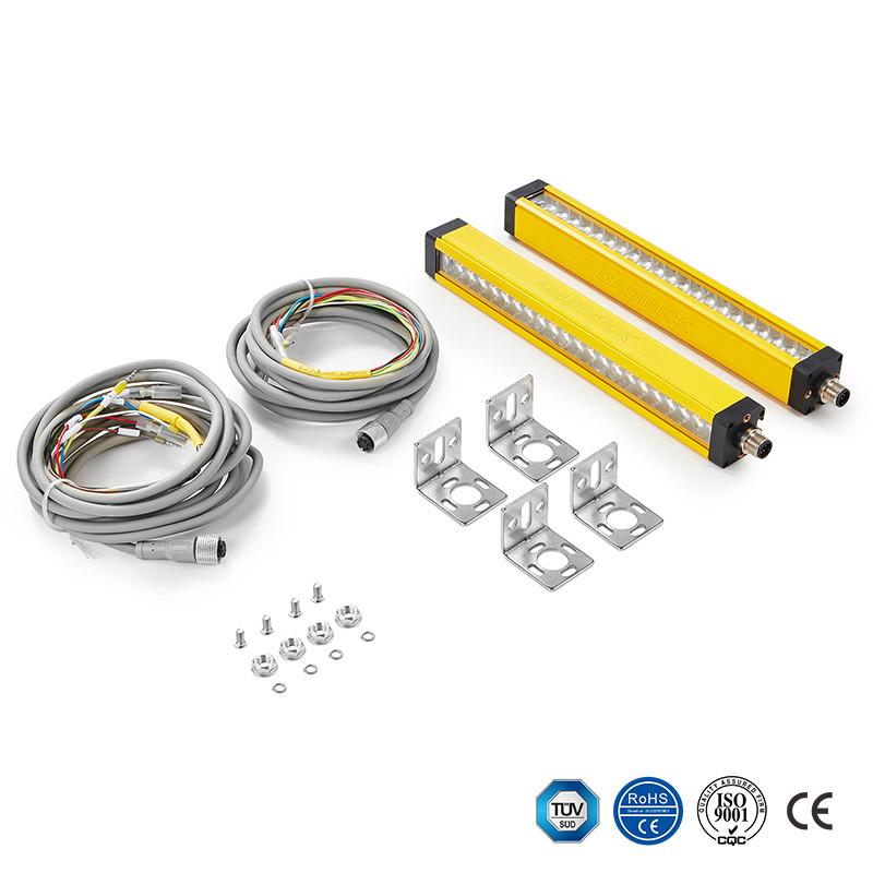 Um conjunto de lista de cortinas de luz de segurança da série QCE