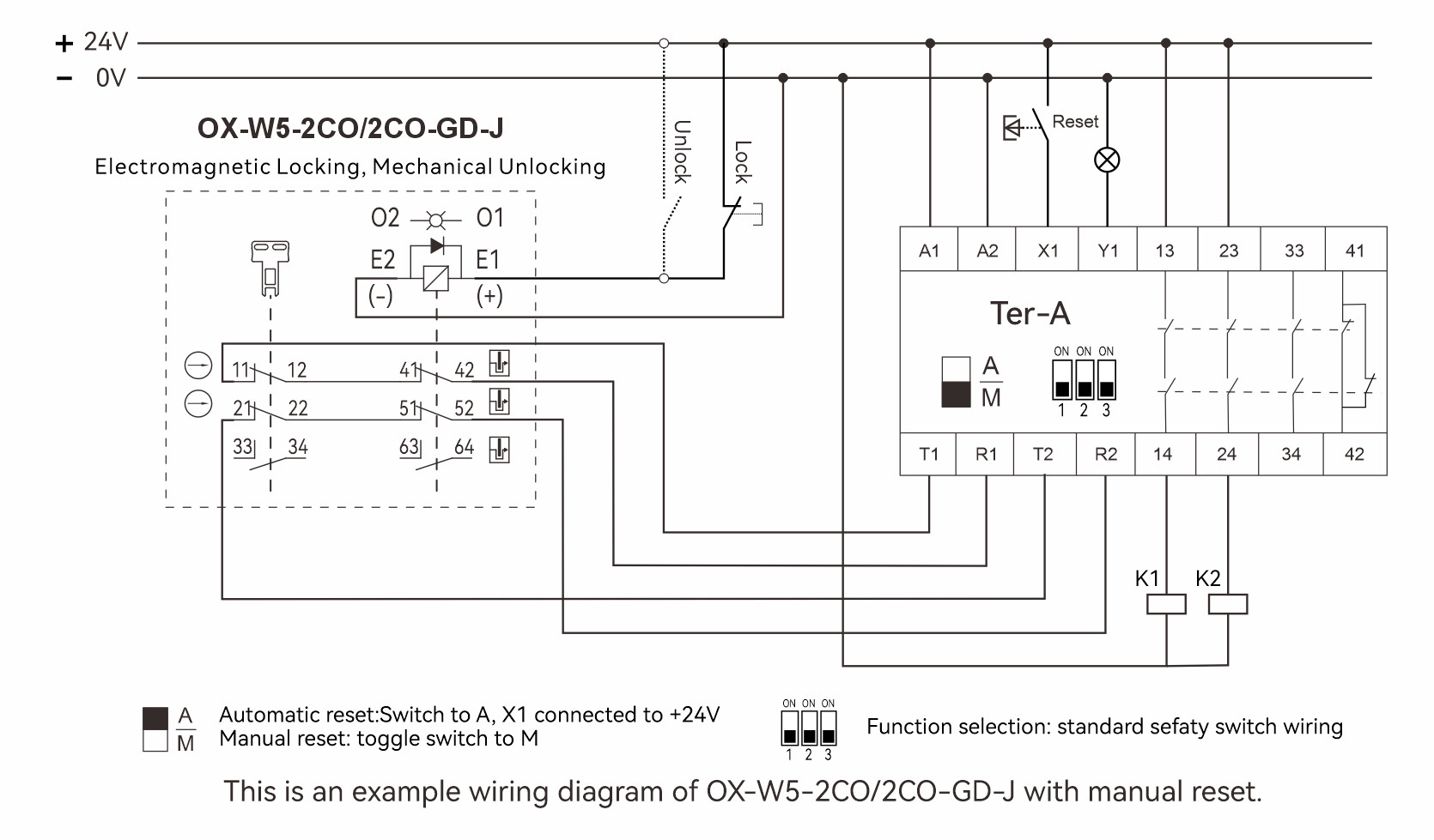 Wiring Diagram Between The Safety Switch and The Ter-A Safety Relay