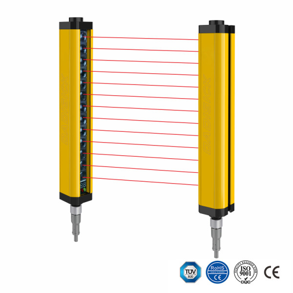 Pour rideau lumineux de mesure compact Banner série PVA Câble de connexion de remplacement Espacement des faisceaux de 25 mm | Plage de fonctionnement de 2 m | Hauteur de protection de 100 mm à 375 mm