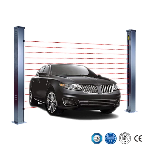 Para substituição de cortina de luz de medição de duas peças da série Banner Mini-Array Espaçamento do feixe de 9,5 mm | 4,6 m ou 6,1 m Faixa de operação | 143 mm a 1819 mm Altura de proteção