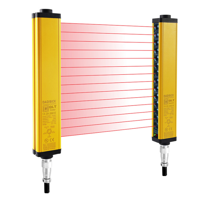 Micron Series AV Measurement Light Curtain  With Digital Output Path Replacement 50 mm Beam spacing 18 m  Operating Range 100 mm to 2950 mm Protective Height