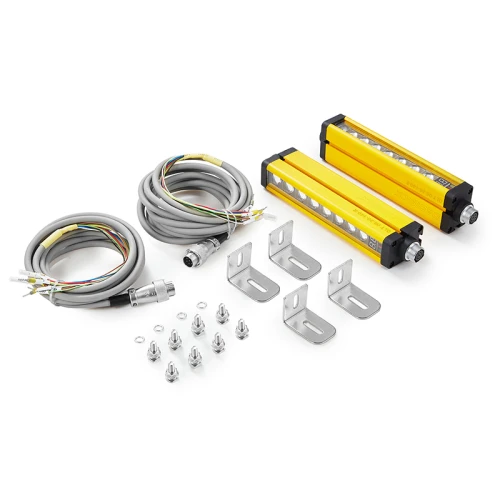 Para ReeR Micron Series 10 mm Espaçamento do feixe 10 m Faixa de operação 140 mm a 2990 mm Altura de proteção Medição CA Cortinas de luz Substituição