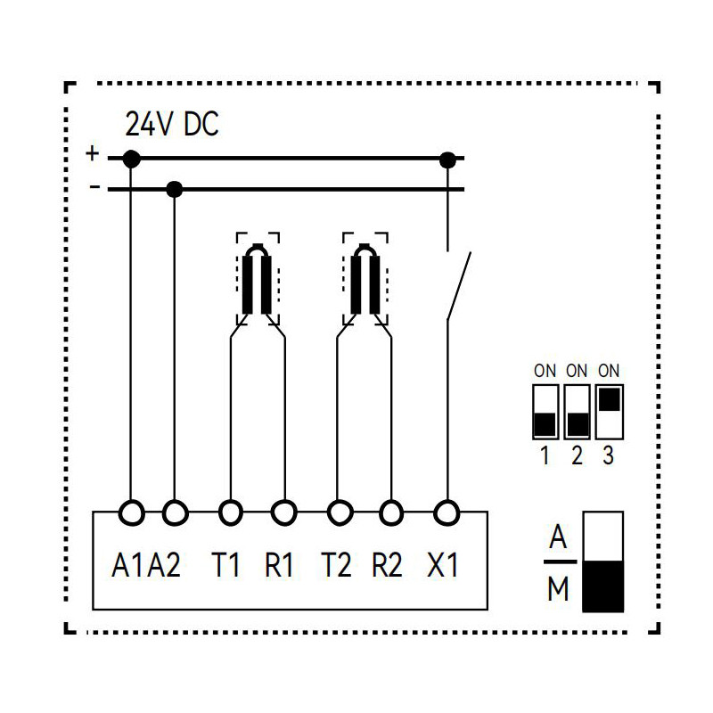 Dual-channel 2-wire Safety Edge/Mat (with Resistor) Safety Input with Manual Reset