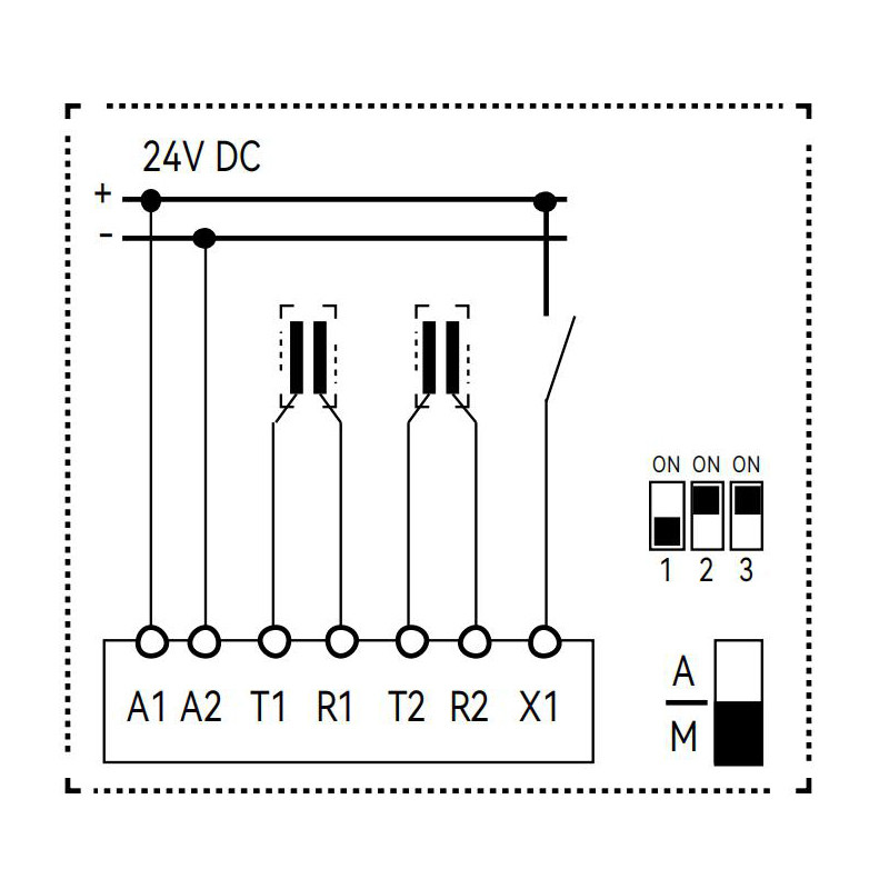 Dual-channel 2-wire Safety Edge/Mat (without Resistor) Safety Input with Manual Reset