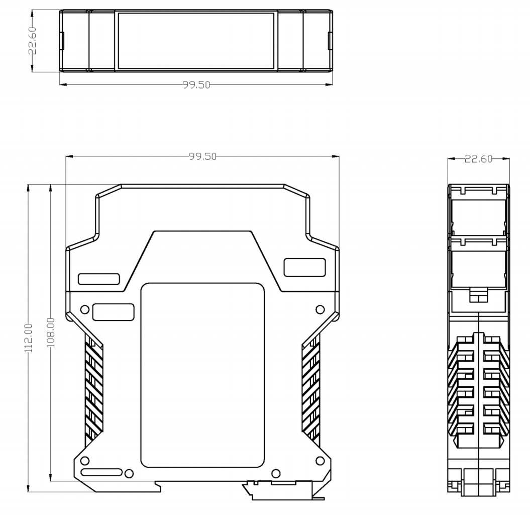 Safety Relay LS-3A1B.C Series Dimensions