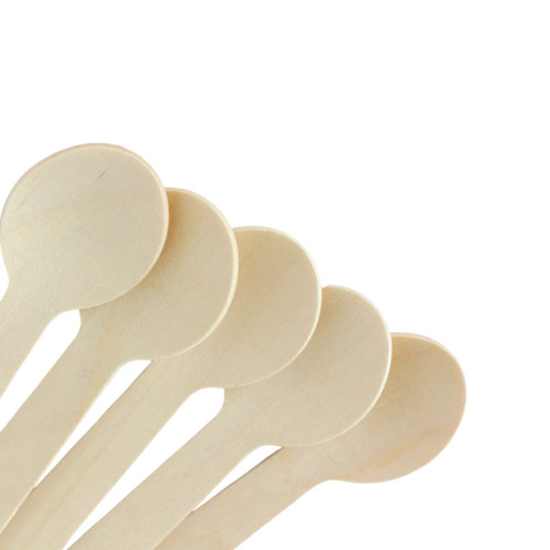 100mm Biodegradable Disposable Wooden Spoon | Round Head Ice cream Spoon