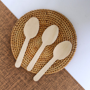 160mm big-head Eco-Friendly Disposable Wooden Spoon