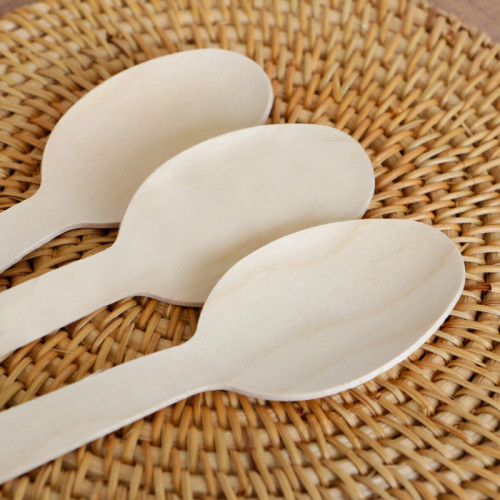 160mm big-head Eco-Friendly Disposable Wooden Spoon