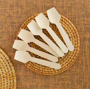 95mm Eco-Friendly Disposable Wooden Spoon | Ice cream spoon